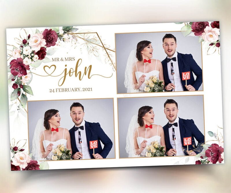 Burgundy Wedding Photobooth Template